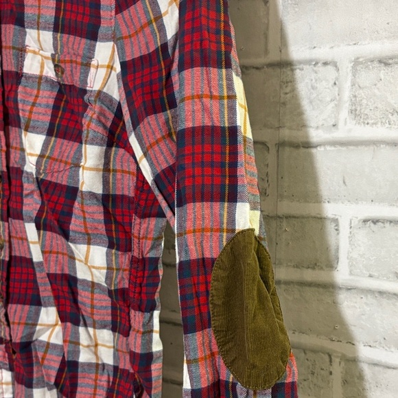 H&M L.O.G.G Crew Red and White Plaid Button Down Shirt, size 6 with - Picture 5 of 9